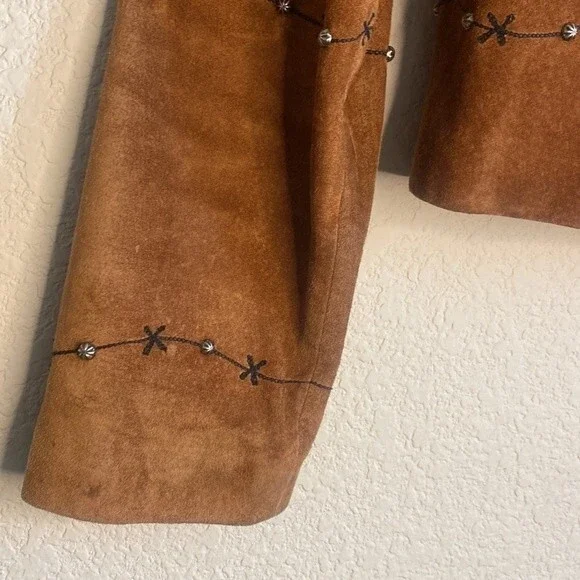 vintage scully leather jacket western country stud M barb wire ranch - Picture 7 of 14